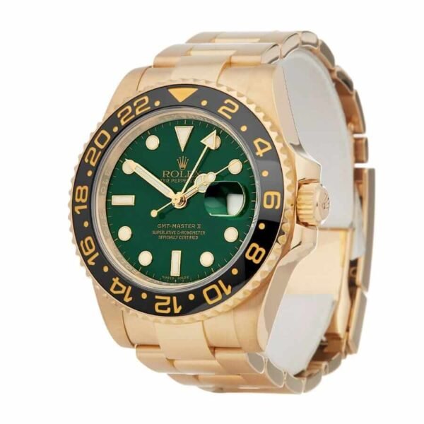 Rolex GMT-Master II 11678LN Yellow Gold Green Dial oyster Replica - Image 2