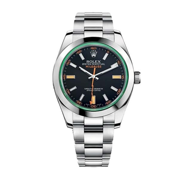 Rolex Milgauss Black Dial Green Crystal M116400GV-0001 Oyster Replica-AAAAA Clone